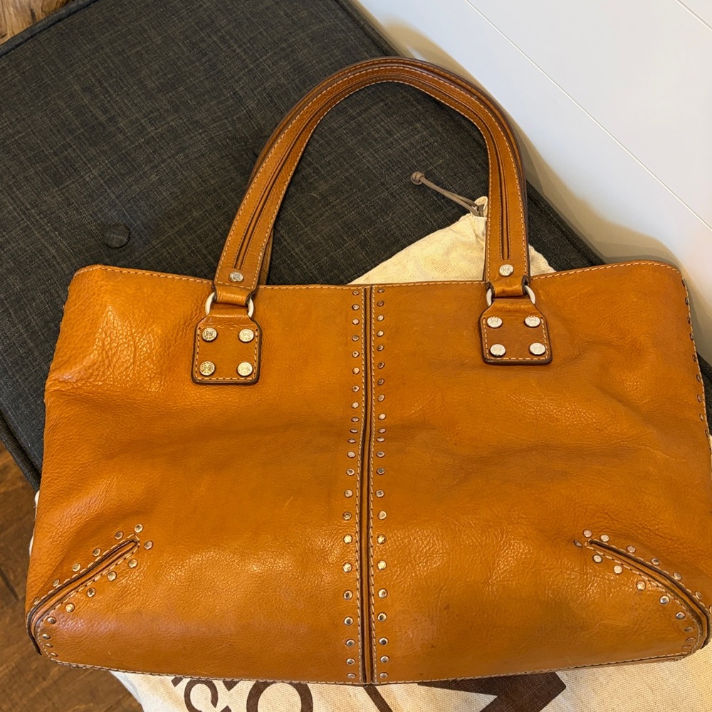 Vintage Michael Kors Leather Studded Astor Large Shopper Tote - Picture 2 of 8